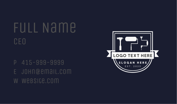 Carpentry Tools Badge Business Card Design Image Preview