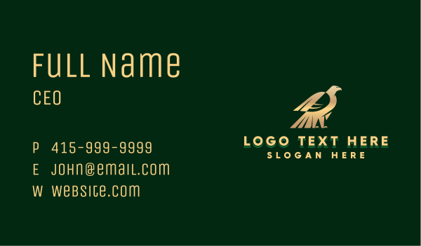 Gold Eagle Wings Business Card Design Image Preview