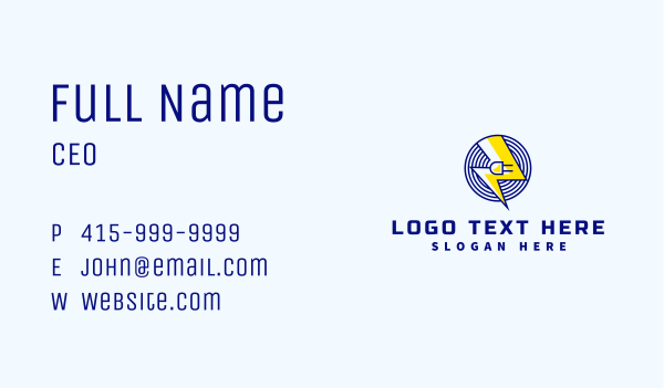 Lightning Plug Energy Business Card Design Image Preview