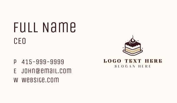 Sweet Tiramisu Cake Business Card Design Image Preview