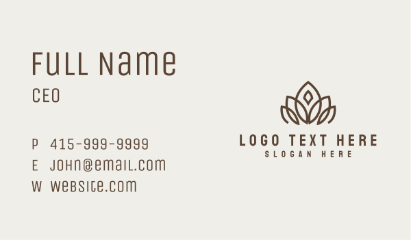 Bronze Lotus Crown Business Card Design Image Preview