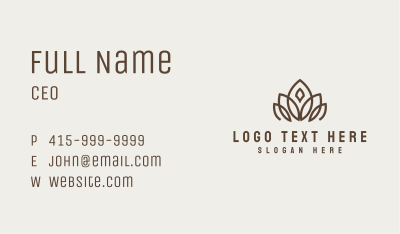 Bronze Lotus Crown Business Card Image Preview