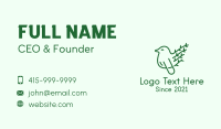 Green Leaf Bird Outline Business Card Image Preview