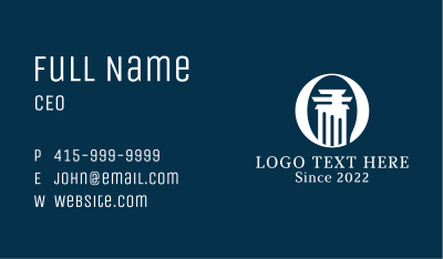 Law Firm Column Letter O Business Card Image Preview