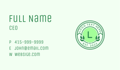 Natural Plant Garden Badge Business Card Image Preview