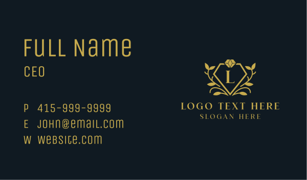 Diamond Jewelry Lettermark Business Card Design Image Preview