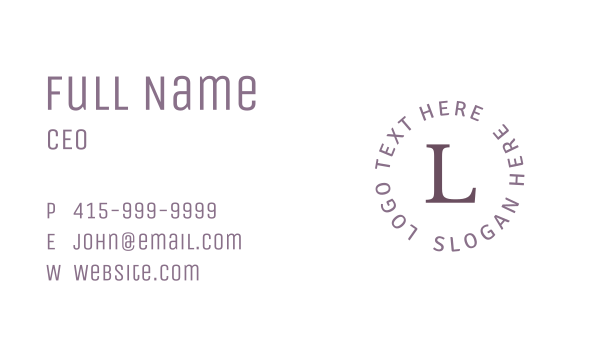 Elegant Circular Lettermark Business Card Design Image Preview