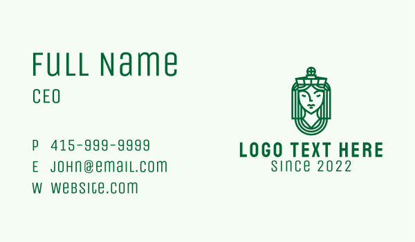 Ancient Tribe Statue Maiden Business Card Design