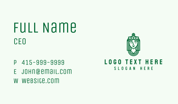 Ancient Tribe Statue Maiden Business Card Design Image Preview