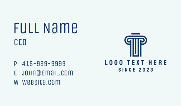 Corporate Legal Pillar  Business Card Design Image Preview