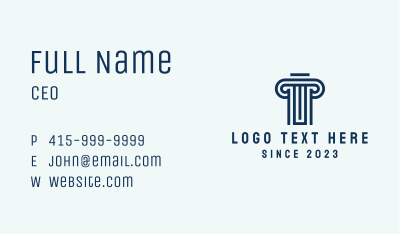 Corporate Legal Pillar  Business Card Image Preview