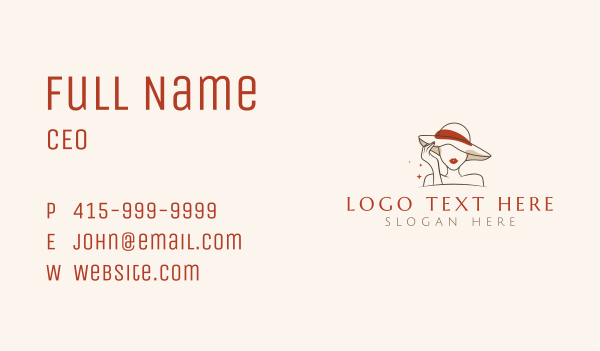 Fashion Hat Beauty Business Card Design Image Preview