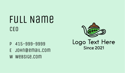 Leaf Coffee Pot Business Card Image Preview