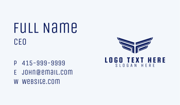Blue Wings Company Business Card Design Image Preview