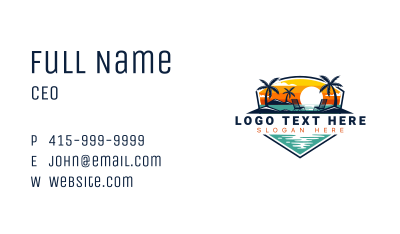Sunset Beach Ocean Business Card Image Preview