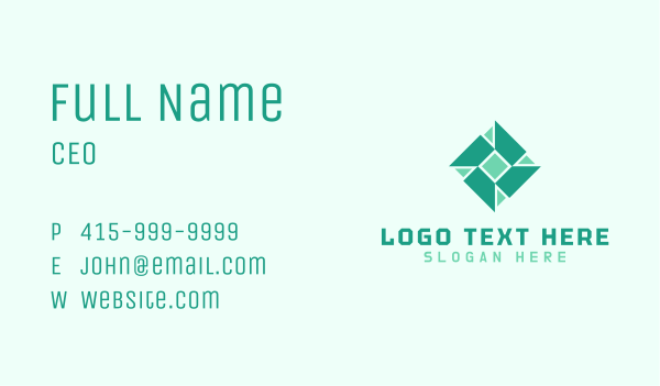 Green Tiles Renovation Business Card Design Image Preview