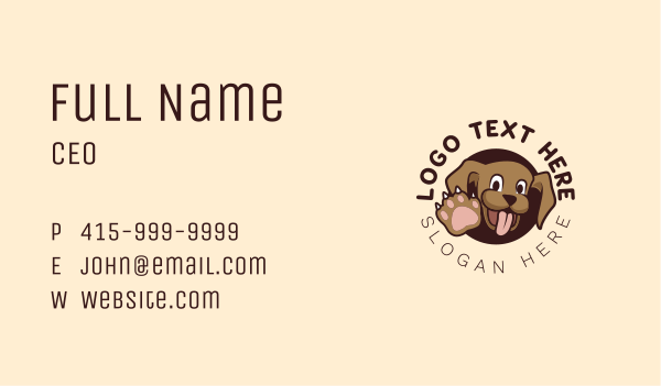 Happy Dog Paw Business Card Design Image Preview