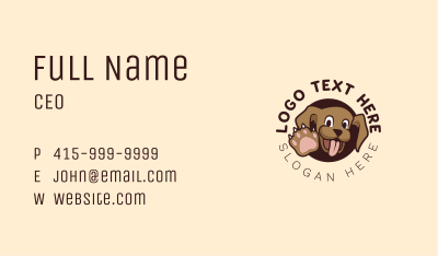 Happy Dog Paw Business Card Image Preview