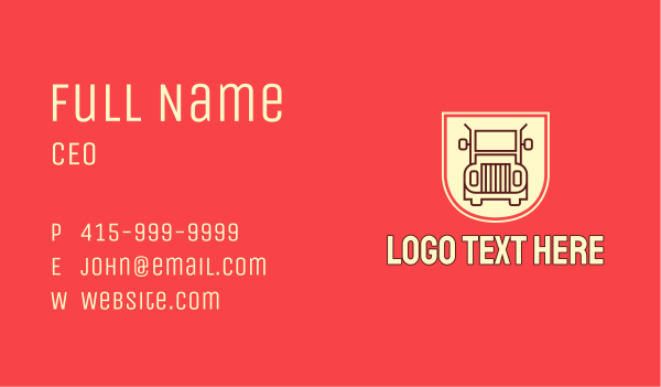 Trailer Truck Transport  Business Card Design Image Preview