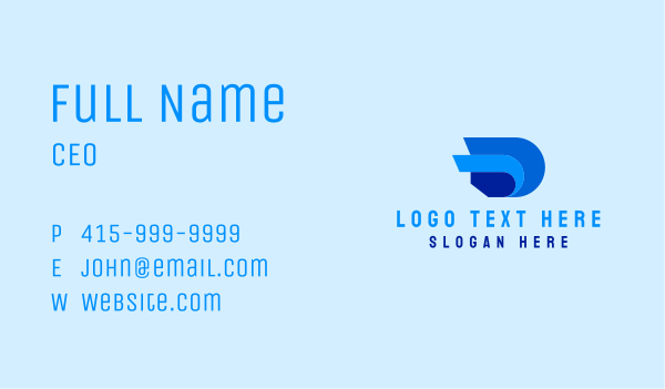 Blue Consulting Letter D Business Card Design Image Preview