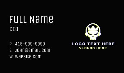 Crown Skull Headphones  Business Card Image Preview