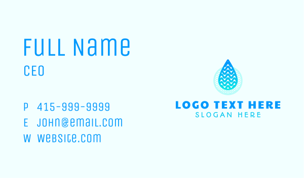 Wave Water Drop Business Card Design Image Preview