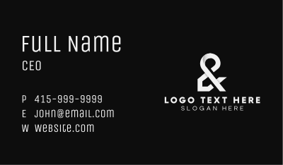 Modern Gray Ampersand Business Card Image Preview