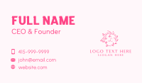 Pink Ornamental Wreath Lettermark Business Card Image Preview