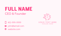 Pink Ornamental Wreath Lettermark Business Card Preview