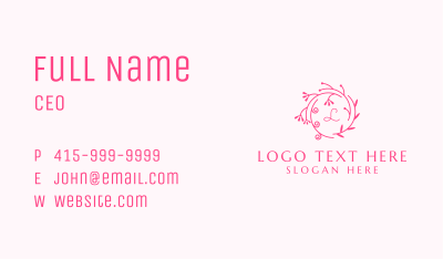 Pink Ornamental Wreath Lettermark Business Card Image Preview