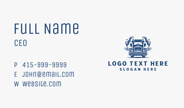 Smoke Freight Truck Logistics Business Card Design Image Preview