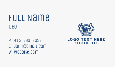 Smoke Freight Truck Logistics Business Card Image Preview