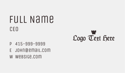 Empire King Wordmark Business Card Image Preview