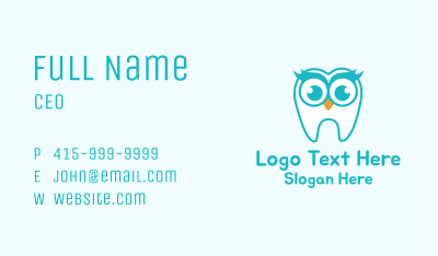 Dentist Owl Mascot  Business Card