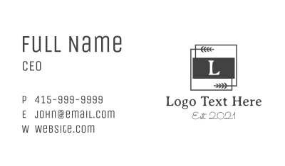Coffee Brand Letter Business Card