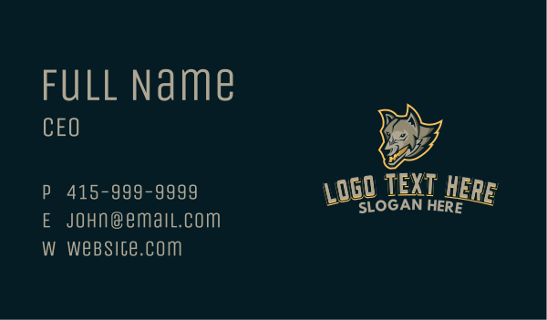 Wild Wolf Mascot Business Card Design Image Preview