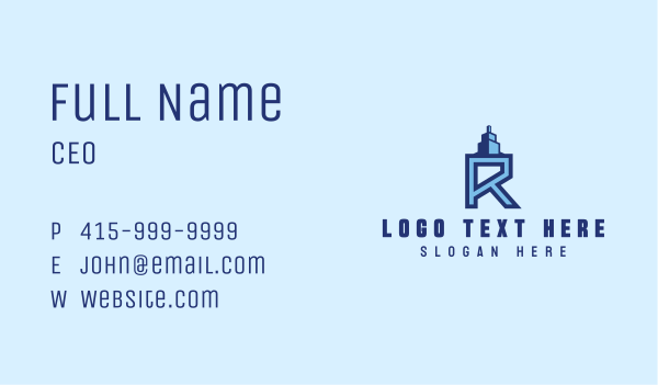 Letter R Realty Business Card Design Image Preview