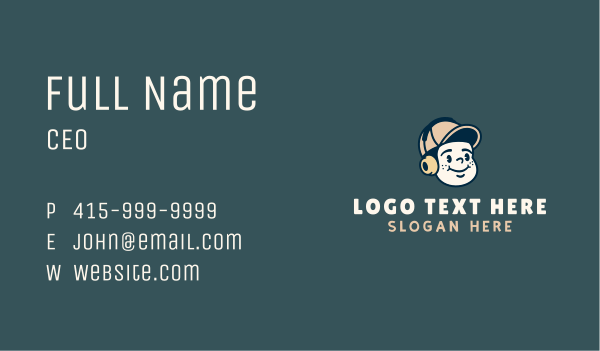 Headphones Boy Character Business Card Design Image Preview