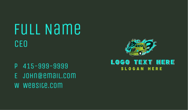 Dragon Freight Truck Business Card Design Image Preview