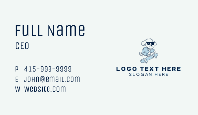 Sunglasses Dog Skateboard Business Card Image Preview