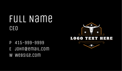 Rustic Bull Horn Business Card Image Preview