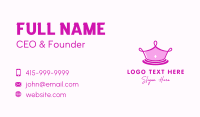 Pink Princess Crown Business Card Design