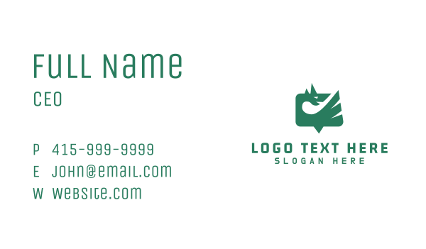 Dragon Chat App Business Card Design Image Preview