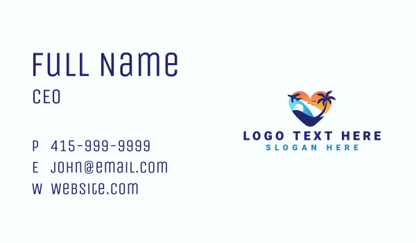 Heart Plane Travel Business Card Design Image Preview