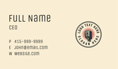 Retro Radio Microphone Business Card Image Preview