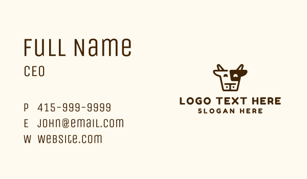 Dairy Cow Head Business Card Design Image Preview