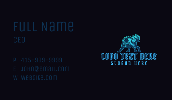 Wild Wolf  Mascot Business Card Design Image Preview