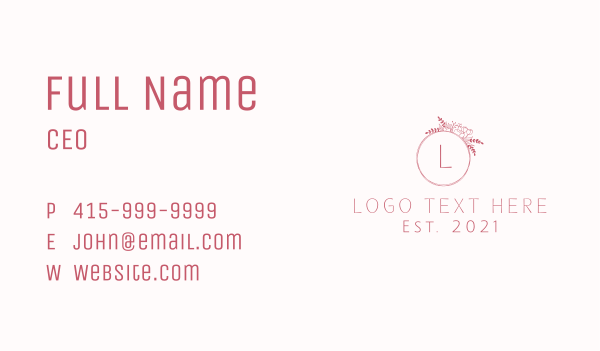 Eco Floral Wreath Letter Business Card Design Image Preview
