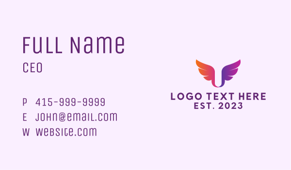 Gradient Wings  Letter U Business Card Design Image Preview