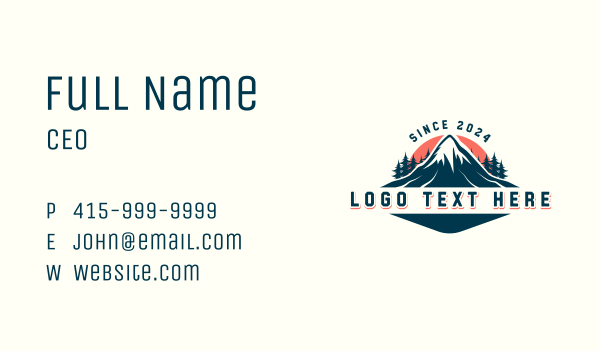 Alpine Peak Mountain Business Card Design Image Preview